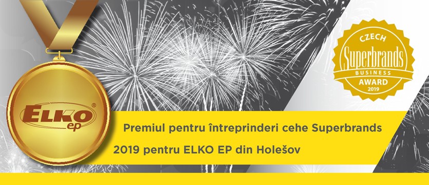 Premiul pentru întreprinderi cehe Superbrands 2019 pentru ELKO EP din Holešov